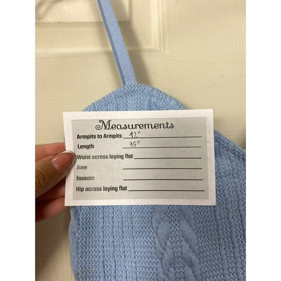 ZARA Women's Cable Knit Crop Top Tank Baby Blue Size Small NWT - Picture 16 of 16